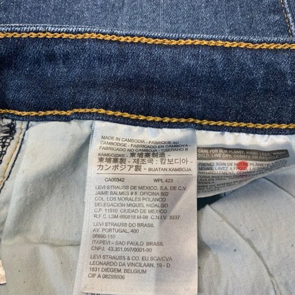 LEVI’S Womens Jeans Size 30 X 25 Skinny 711 Blue Denim Red Tab Stretchy Mid Rise - Picture 4 of 7